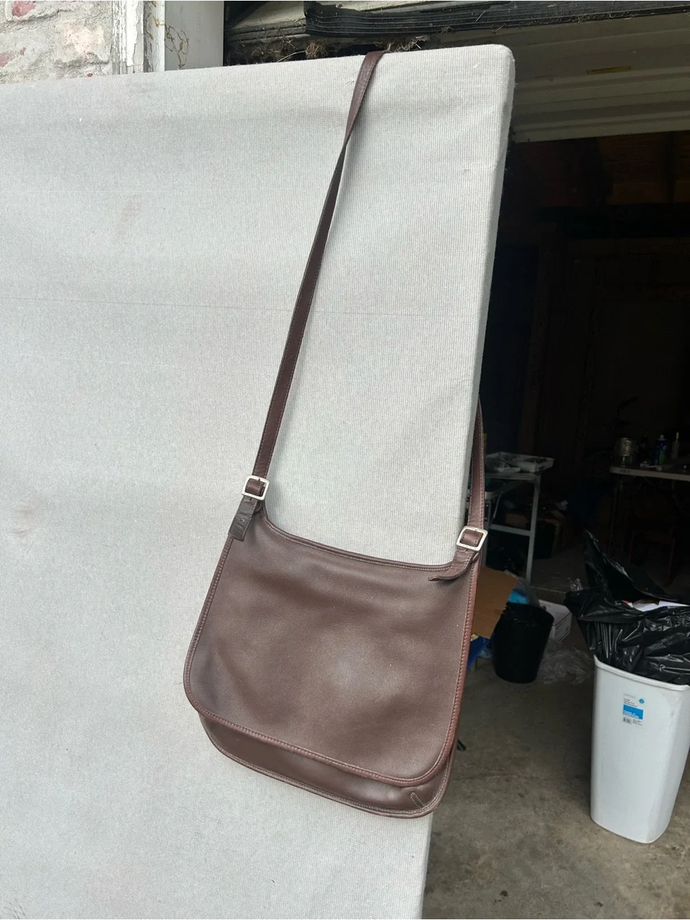 Coach Brown Leather Messenger Crossbody Bag for Men